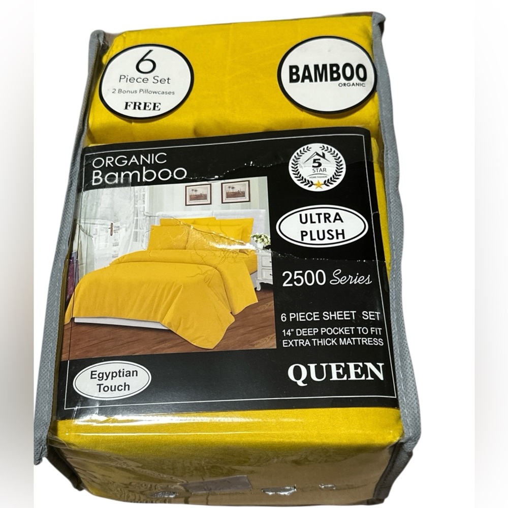 NWT‎ Bamboo Egyptian Touch Deep Pocket 6 Piece Sheet Set